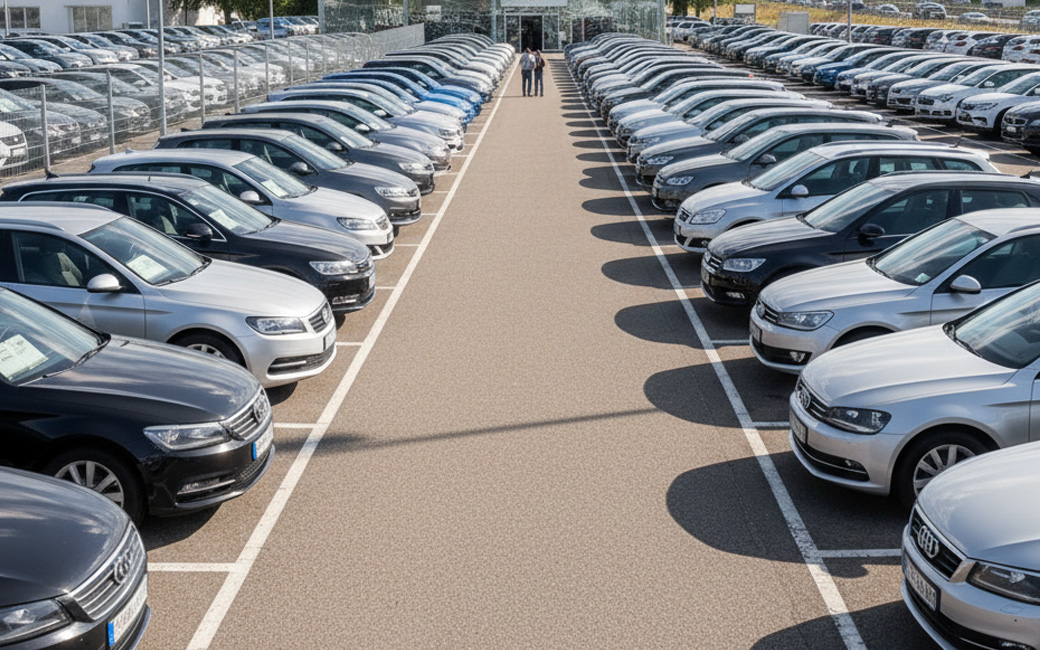 Fahrzeuge am Zentrallager